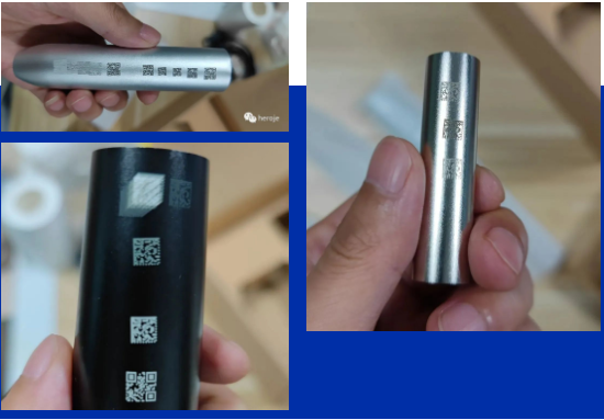 反光曲面碼，黑底白色曲面碼